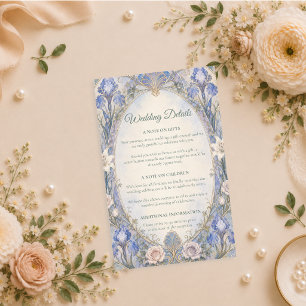 Ethereal Art Nouveau Iris Romance Wedding Enclosure Card