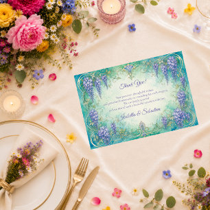 Ethereal Art Nouveau Wisteria Romance Wedding Thank You Card