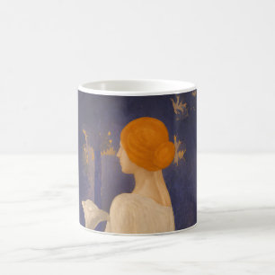Ethereal Art Nouveau Woman by Moonlit Calla Lilies Coffee Mug