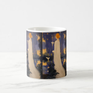 Ethereal Art Nouveau Woman by Moonlit Calla Lilies Coffee Mug