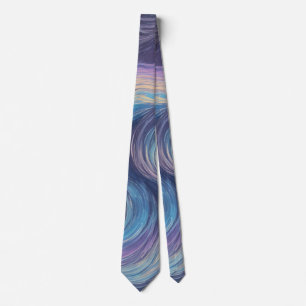 Ethereal Aurora Borealis Abstract Art Tie