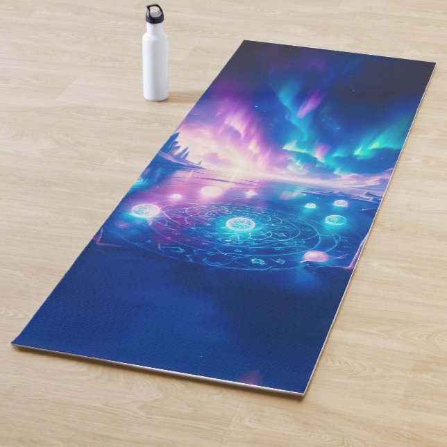 Ethereal Aurora Ice Ritual Fantasy Design | Mystic Yoga Mat (In Situ)