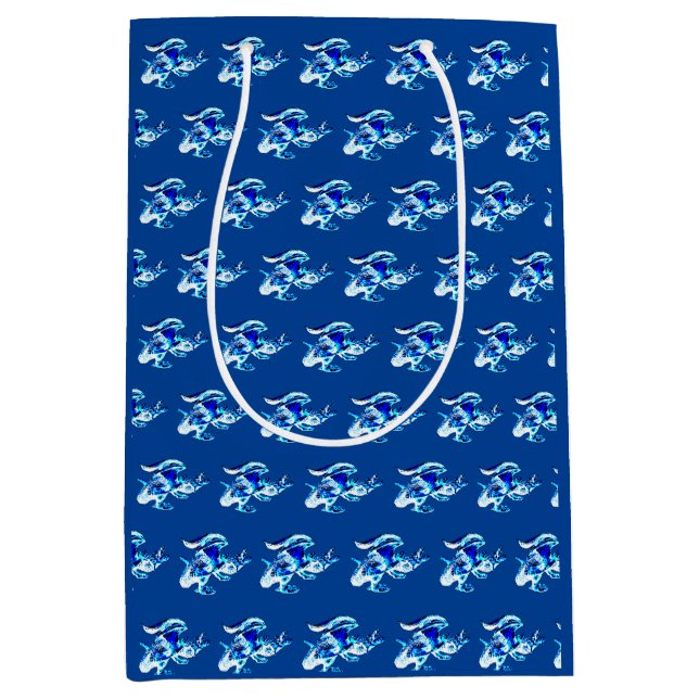 Ethereal Azure Frost Dragon Medium Gift Bag (Front)