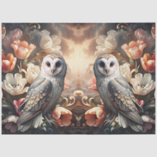 Ethereal Baroque Florals & Owls Decoupage Paper