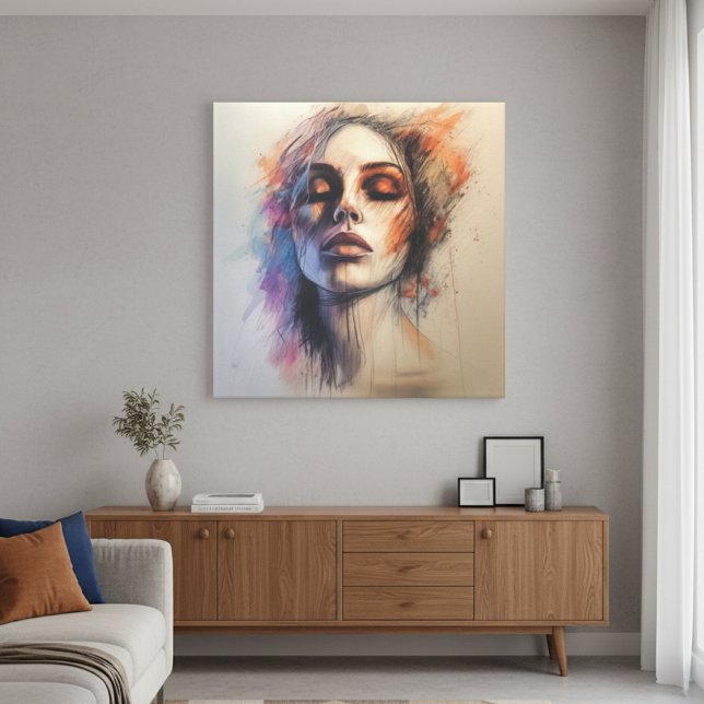 Ethereal Beauty: Expressive Canvas Art (Creator Uploaded)
