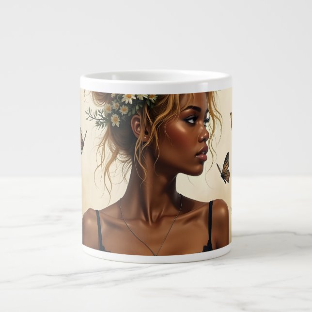 Ethereal Beauty in Bloom Large Coffee Mug (Front)