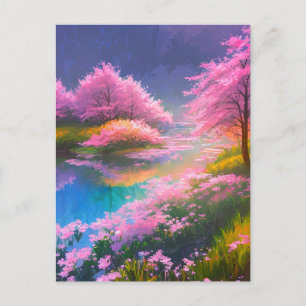 Ethereal Beauty of an Azure Swamp Postcard