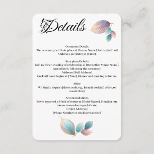 Ethereal Beauty Soft Tone Whimsical Pastel Leaves Enclosure Card