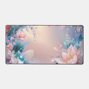 Ethereal Bloom: A Dreamy Floral Fantasy Desk Mat