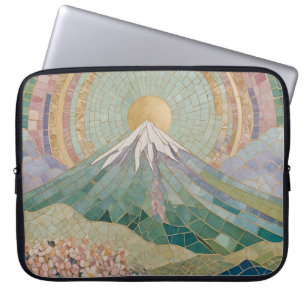 Ethereal Bloom: Pastel Mosaic Volcano in Spring Laptop Sleeve