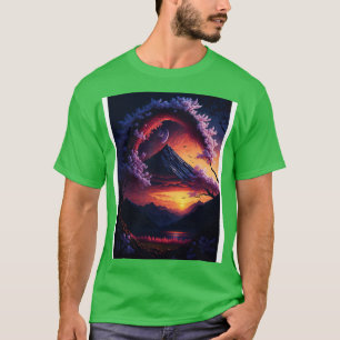 Ethereal Blossoms Sunset Serenity and Rainbow Refl T-Shirt