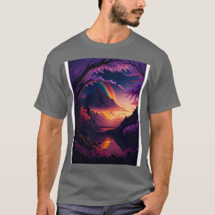 Ethereal Blossoms Sunset Serenity and Rainbow Refl T-Shirt