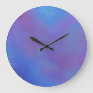 Ethereal Blue Abstract Large Clock