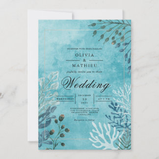 Ethereal Blue Bloom Wedding Invitation