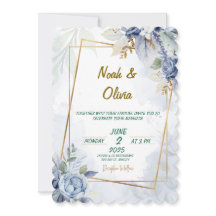 Ethereal Blue Bloom Wedding Invitation