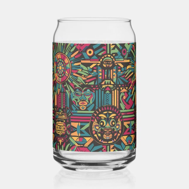 Ethereal Blue "Eclipsed Suns and Pyramids" Can Gla Glass (Front)