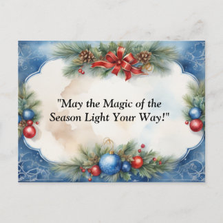 Ethereal Blue Festivities: Personalise the Celebra Invitation Postcard