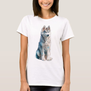 Ethereal Blue Glaze Siberian Husky Women T-Shirt