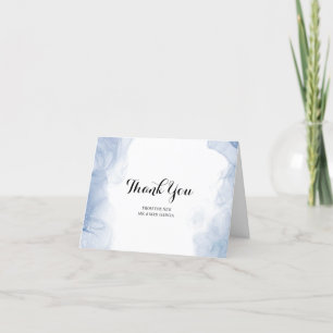 Ethereal Blue Ink Watercolor Thank You Card