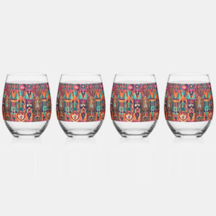 Ethereal Blue "Legacy of the Sun Empire" Stemless  Wine Glass
