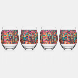 Ethereal Blue "Legacy of the Sun Empire" Stemless  Wine Glass