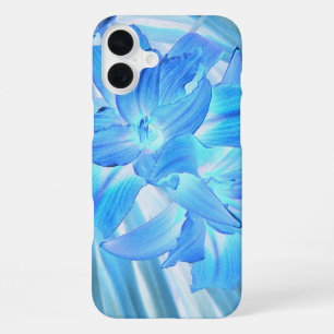 Ethereal Blue Lily, Winter Floral Fantasy iPhone 16 Plus Case