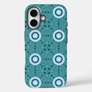 Ethereal blue ocean ethnic pattern, celestial iPhone 16 case