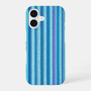 Ethereal Blue & Purple Vertical Texture Pattern iPhone 16 Case