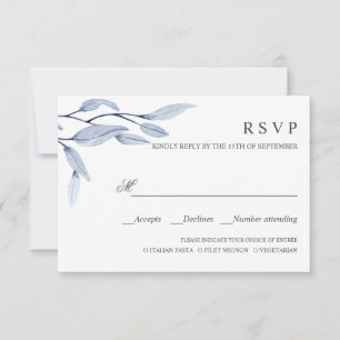 Ethereal Blue   WEDDING RSVP MEAL CHOICE