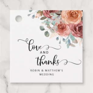 Ethereal Blush, Peach Love and Thanks, Modern, Favour Tags