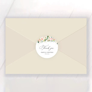 Ethereal Blush Pink Roses Bridal Shower Classic Round Sticker