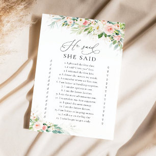 Ethereal Blush Pink Roses Bridal Shower Game