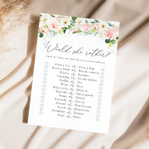 Ethereal Blush Pink Roses Bridal Shower Game