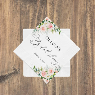 Ethereal Blush Pink Roses  Bridal Shower Napkins