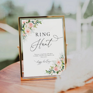 Ethereal Blush Pink Roses Ring Hunt Sign