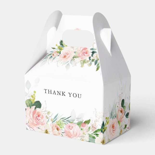 Ethereal Blush Pink Roses Wedding Favour Box (Back Side)