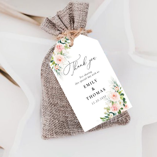 Ethereal Blush Pink Roses Wedding Gift Tag (Creator Uploaded)