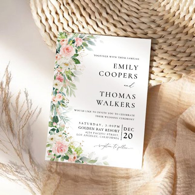Ethereal Blush Wedding Ceremony Invitation (Creator Uploaded)