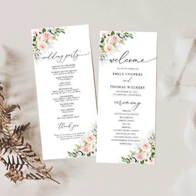 Ethereal Blush Wedding Program Programme (Creator Uploaded)