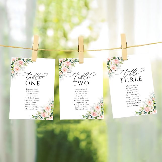 Ethereal Blush Wedding Table Number Seating Chart (Creator Uploaded)