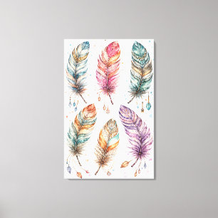Ethereal Bohemian Feather Clipart Set Canvas Print