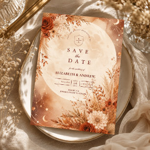 Ethereal Boho Autumn Wedding Save The Date