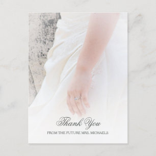 Ethereal Brides Hand Photo Bridal Shower Thank You Postcard