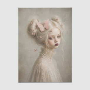 Ethereal Butterfly Girl Vintage Portrait Poster Tissue Paper