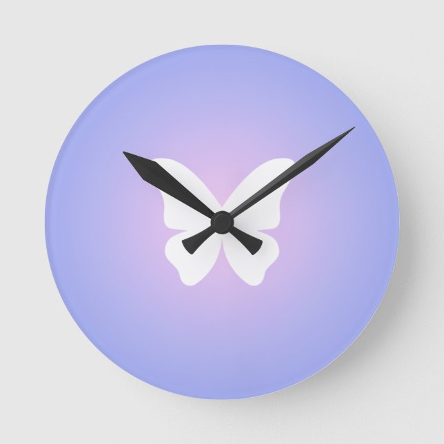 Ethereal Butterfly Glow Round Clock (Front)