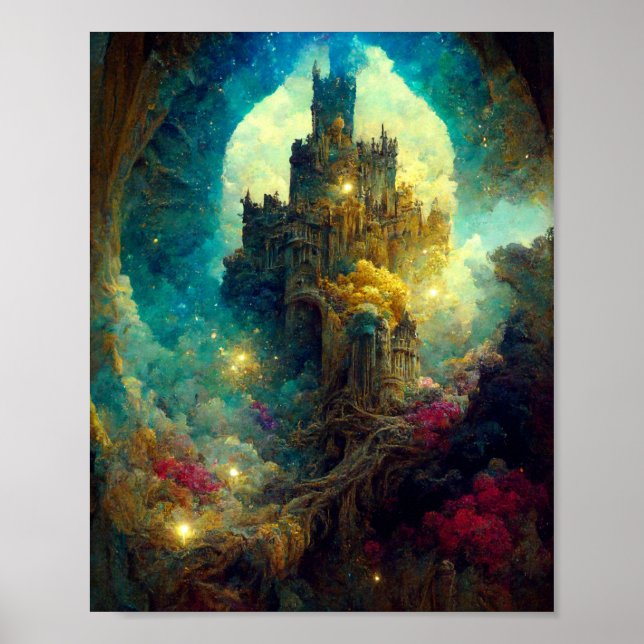 Ethereal Castle 7 Fantasy Art Poster (Front)