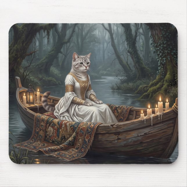 Ethereal Cat in Boat Mouse Mat (Front)