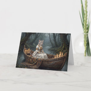Ethereal Cat in Boat Thank You Card