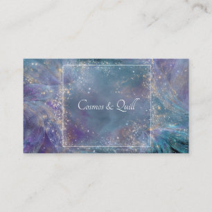 Ethereal Celestial Abstract Light Swirls Glitter Business Card
