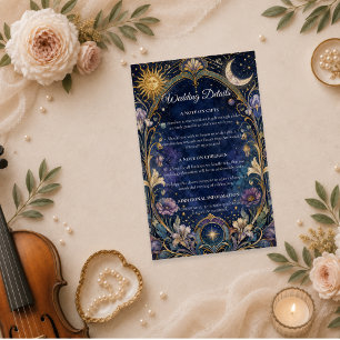 Ethereal Celestial Floral Wedding Enclosure Card